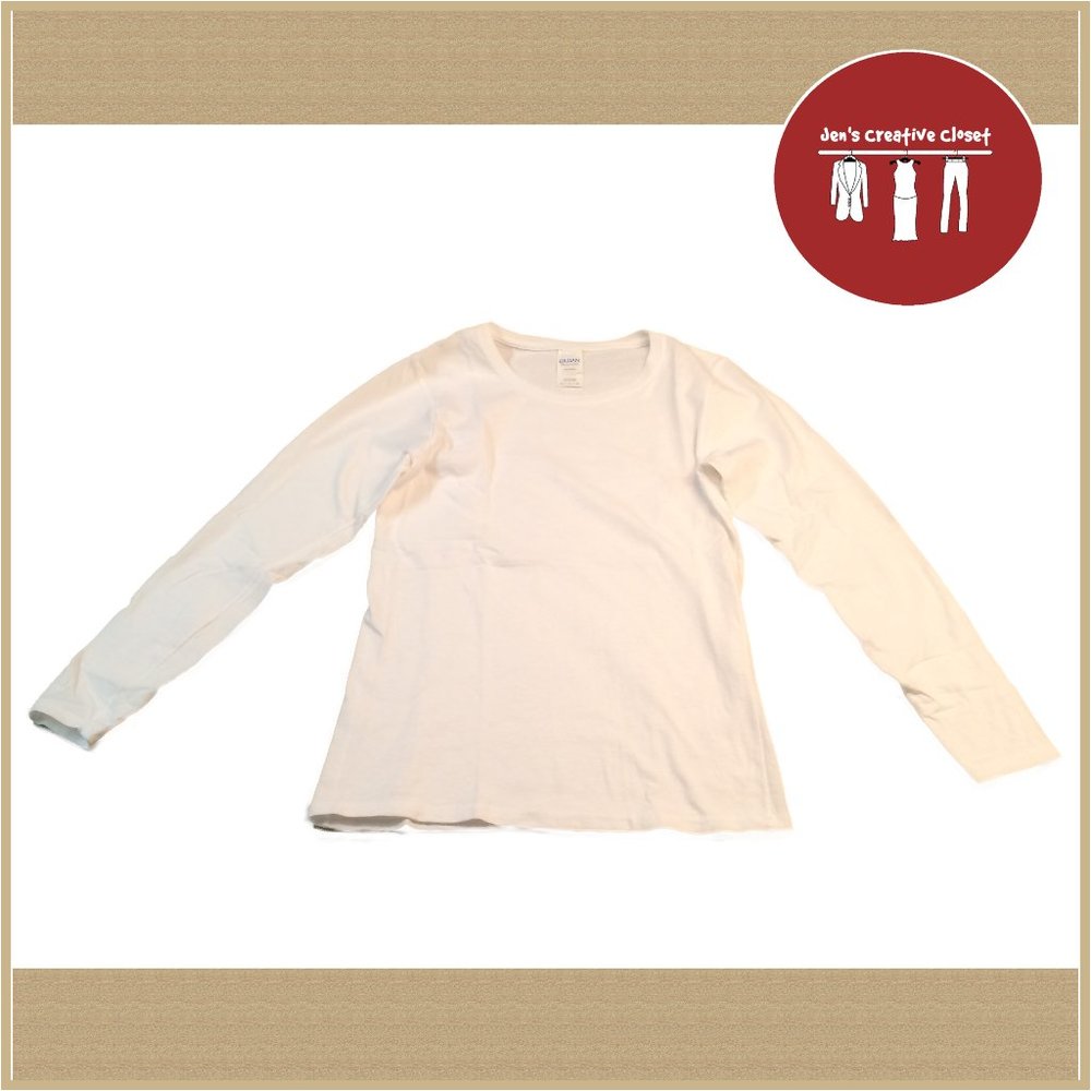 Women's Gildan White Long Sleeve Tee